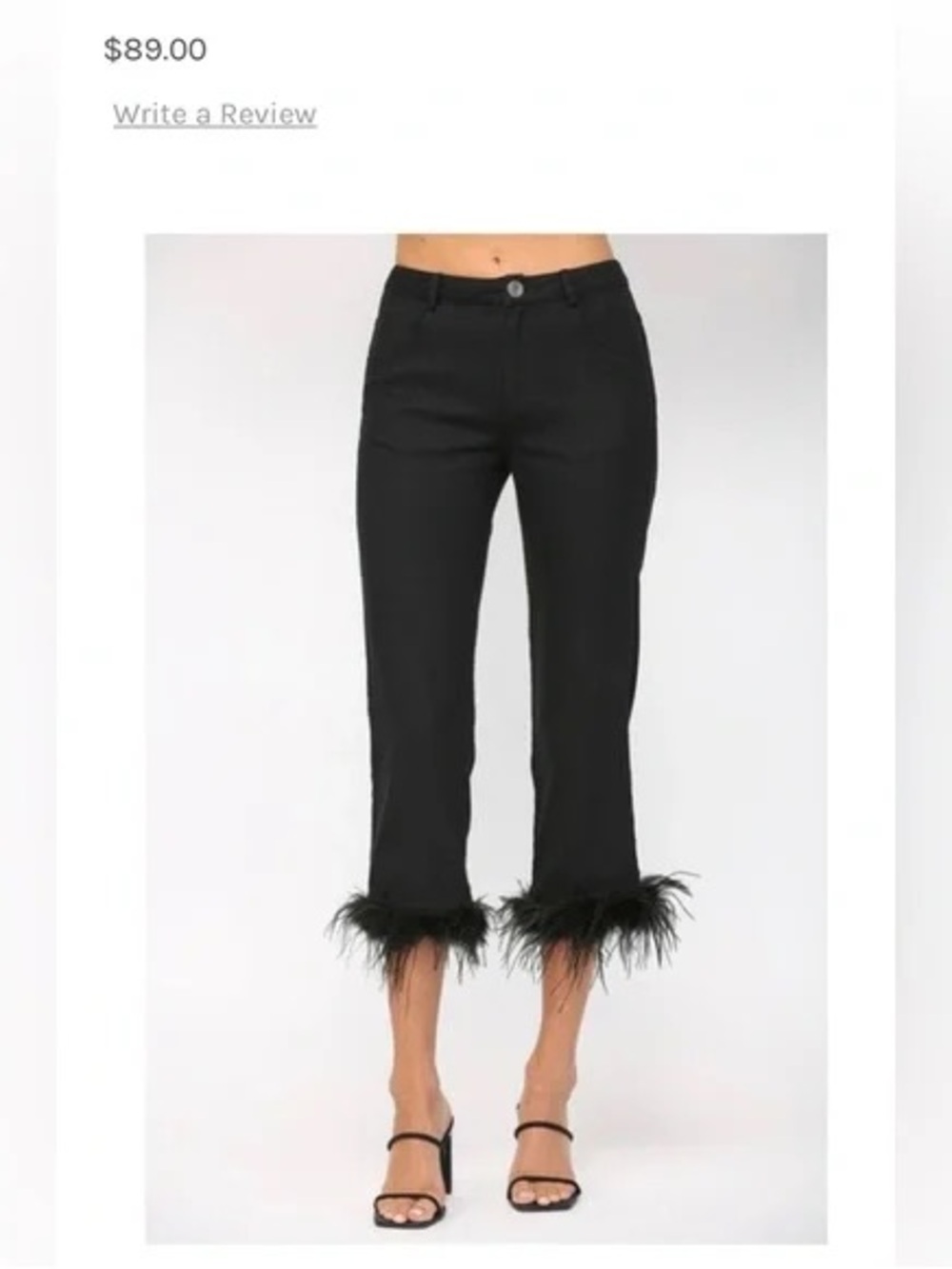 Fate Black Feather-Hem Crops - Women's boutique Stylish NWT Small